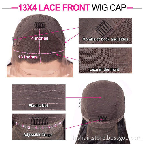 Yaki  Straight Real Human Hair Wig For Women13x4 Yaki Lace Front Wig Real Human Hair  180% Density Full Lace Front Wig